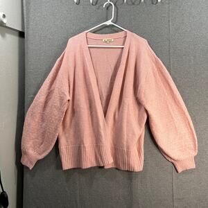 All Worthy Hunter McGrady Cardigan with Novelty Stitch Light Pink Size X-Large
